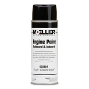 Moeller's Suzuki Shadow Black Engine Paint can for outboard and inboard engines on a white background