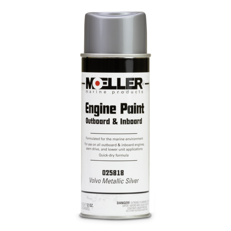 Moeller Engine Paint can for outboard and inboard engines on a white background