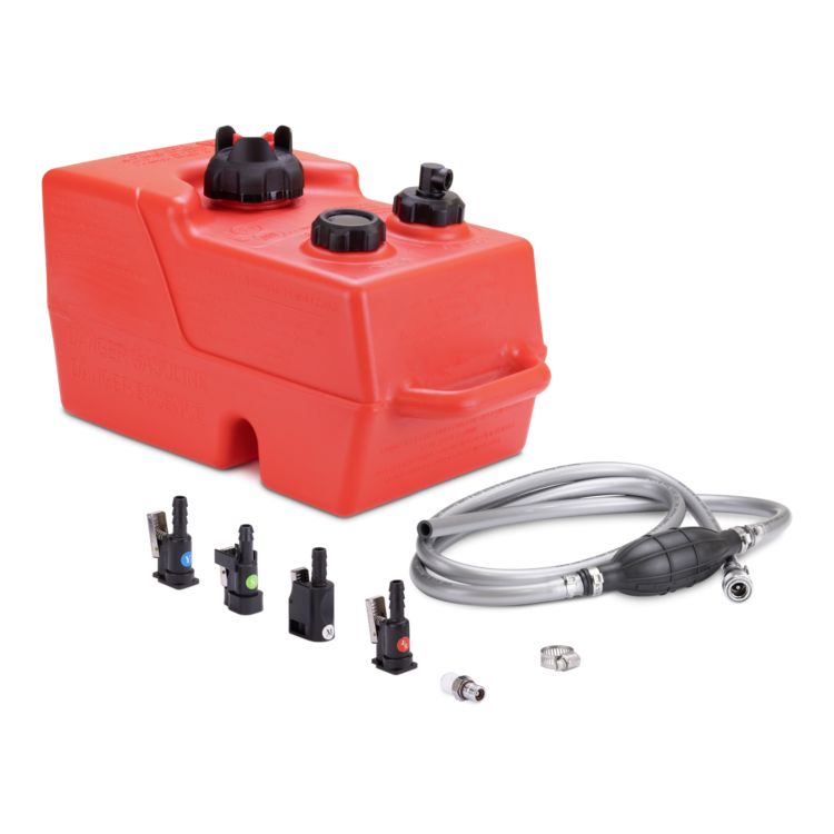 A 3 gallon Moeller marine all-in-one fuel tank kit on a white background