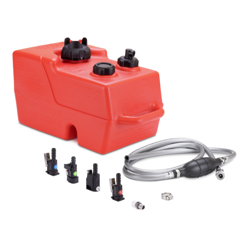 A 3 gallon Moeller marine all-in-one fuel tank kit on a white background