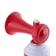 Red and white air horn on a white background