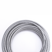 Coiled Sierra winch cable on a white background