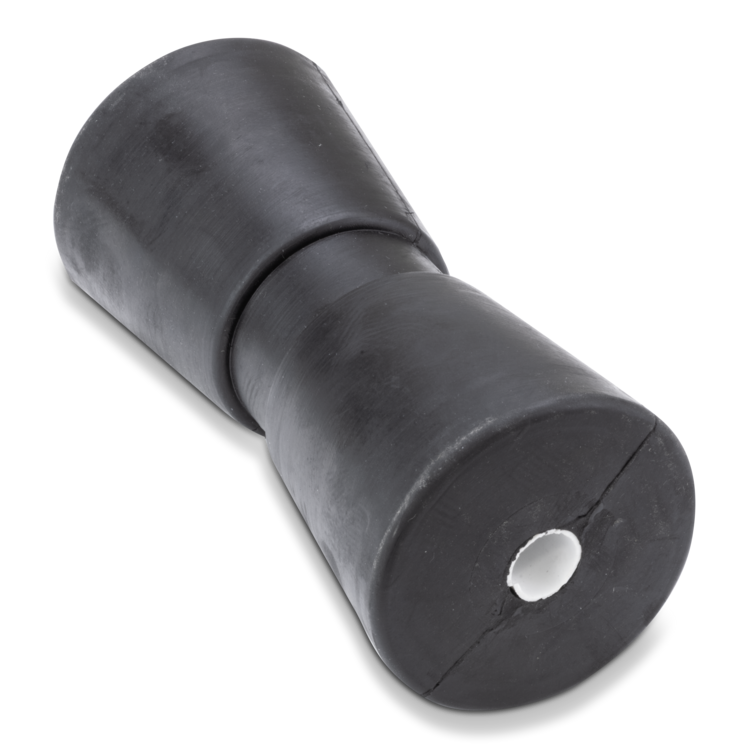 Black Sierra trailer keel roller on a white background