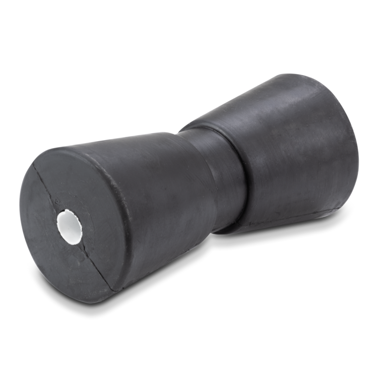 Black Sierra trailer keel roller on a white background