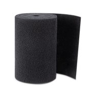 Roll of gray trailer bunk carpet material on a white background