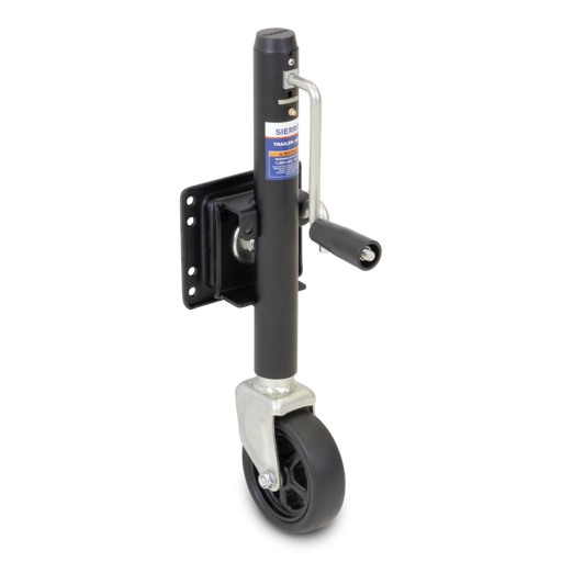 A black Sierra 1300-ST trailer jack on white background