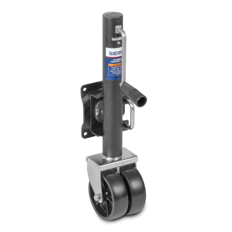 dual-wheel trailer jack with Sierra brand label on a white background