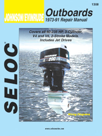 Cover of a Seloc repair manual for Johnson/Evinrude outboard engines