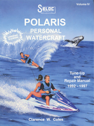 Cover of Seloc Polaris Personal Watercraft repair manual with an illustrated jet ski on water