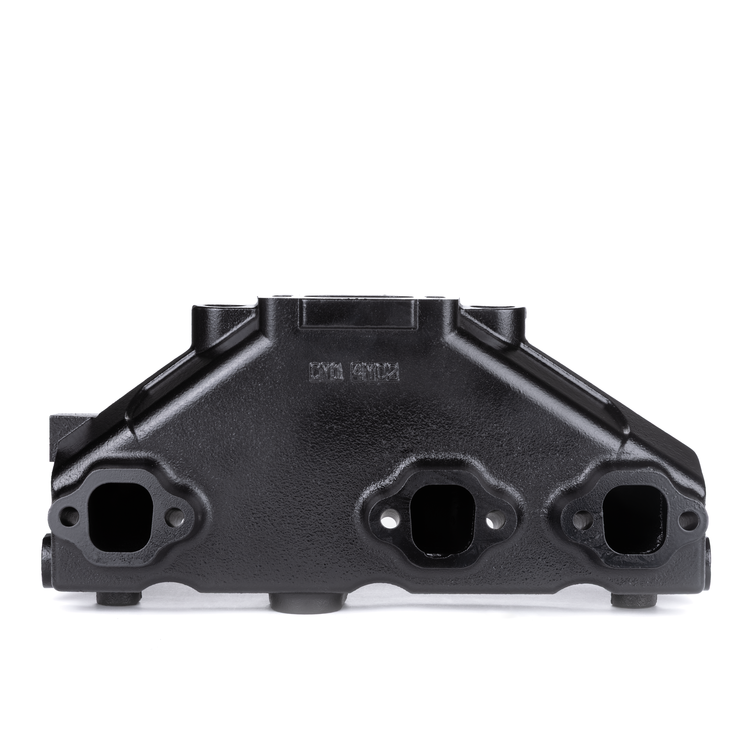 Side view of a Sierra 18-1952-1 exhaust manifold on a white background