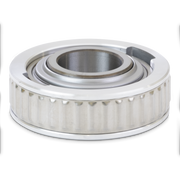 Metallic gimbal bearing on a white background