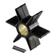Black impeller with a central shaft on a white background