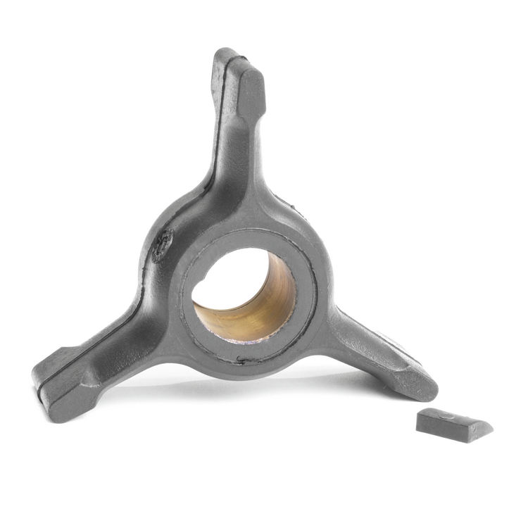 A black Sierra impeller standing on up a white background