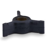 Black rubber Sierra marine impeller on a white background