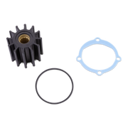 Black Sierra 18-3306 impeller, gasket, and O-ring on a white background