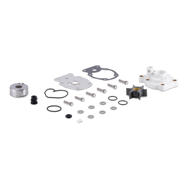 Mechanical impeller parts on a white background
