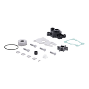 Sierra marine water pump parts and components on a white background