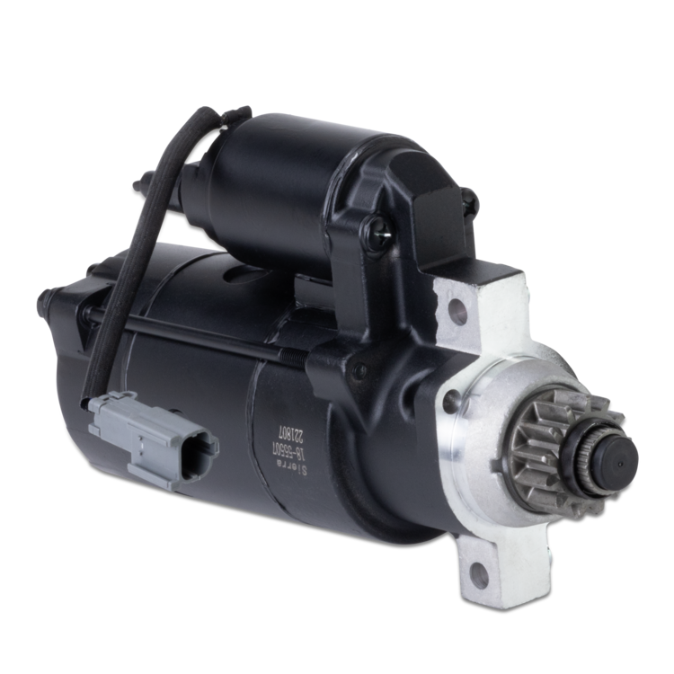Sierra boat engine starter motor on a white background