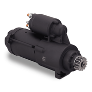 Black Sierra starter motor on a white background