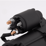 Close-up of a black Sierra starter bolts on a white background