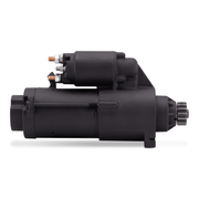 Profile of a black Sierra marine starter on a white background