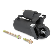 Sierra boat starter motor with two bolts on a white background