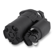 Rear-view of a black Sierra marine starter on a white background