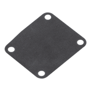 A square black fuel pump diaphragm with rounded corners and three pre-drilled holes, shown on a plain white background.