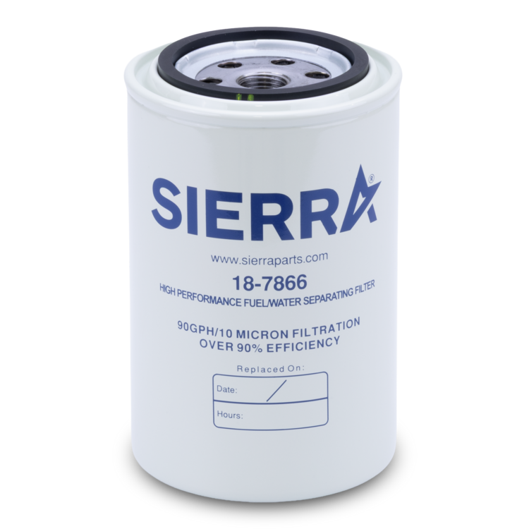 Sierra marine fuel water separating filter on a white background