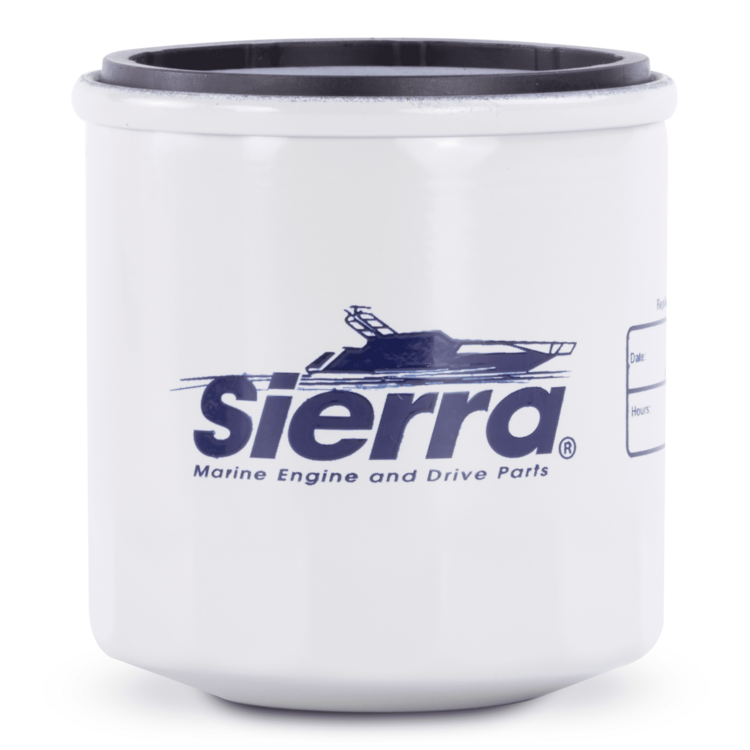 Sierra marine oil filter canister on a white background