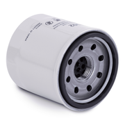 A white boat oil filter on its side on a white background