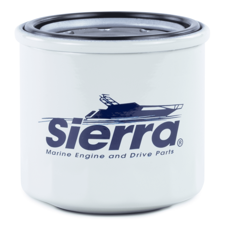 White oil filter with 'Sierra' branding on a white background