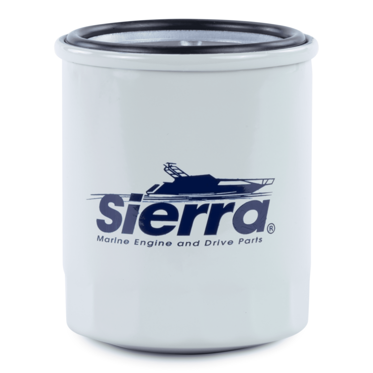 White oil filter with 'Sierra' logo on a white background