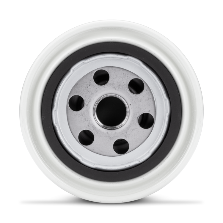 Bottom view of a Sierra 18-7945 fuel water separating filter on a white background