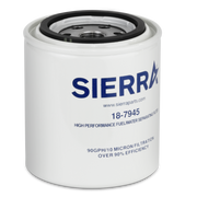 Sierra fuel water separating filter on a white background