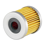 Yellow filter with metallic ends on a white background