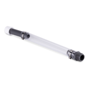 Clear VP racing standard replacement hose with black ends on a white background