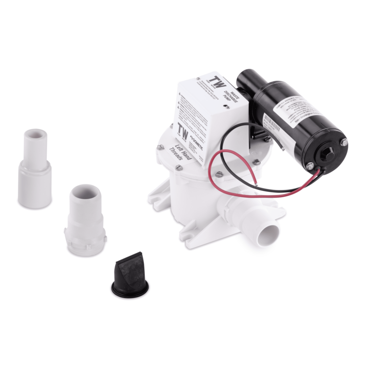 Pump assembly with connectors on a white background