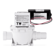 White pump with Dometic branding on a white background