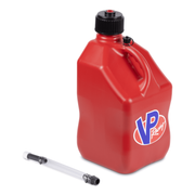 Red plastic container with VP Racing logo and a black cap on a white background