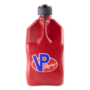 Red plastic jug with VP Racing logo on a white background