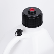 White VP Racing jug with a black cap and a red center against a white background