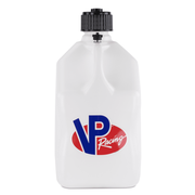 White plastic VP Racing jug on a white background