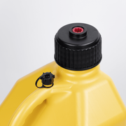 Yellow VP Racing container with black cap on a light gray background