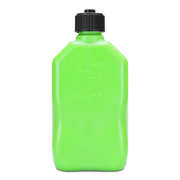 Green bottle with measurement marks  and a black cap on a white background