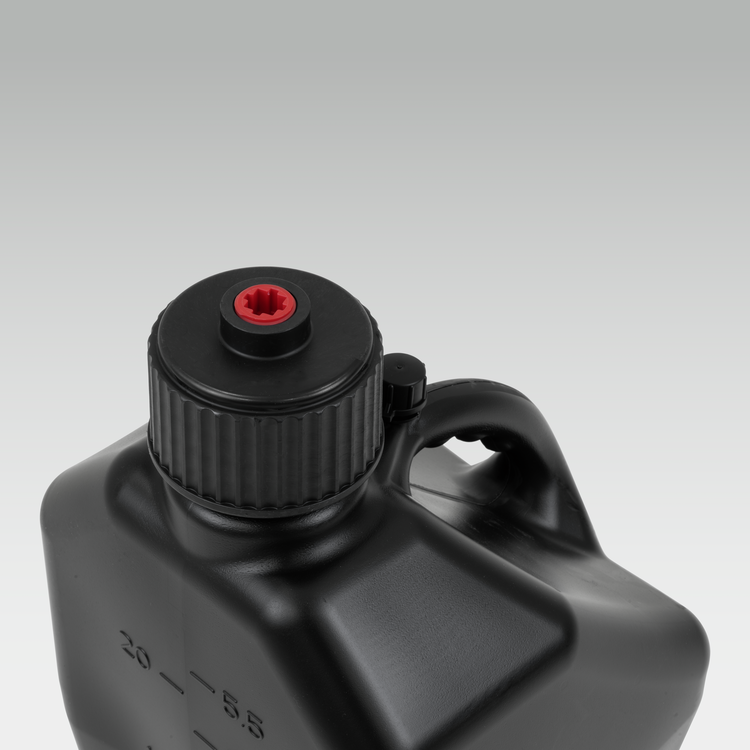 Black VP Racing container with a black cap on a gray background