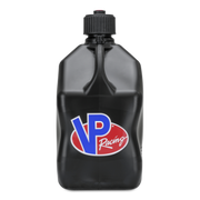 Black oil jug with VP Racing logo on a white background