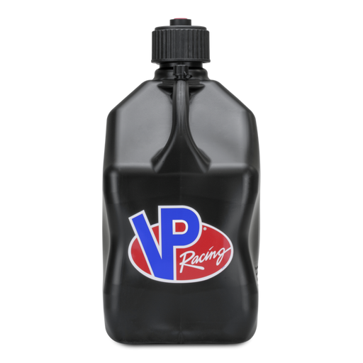 Black oil jug with VP Racing logo on a white background