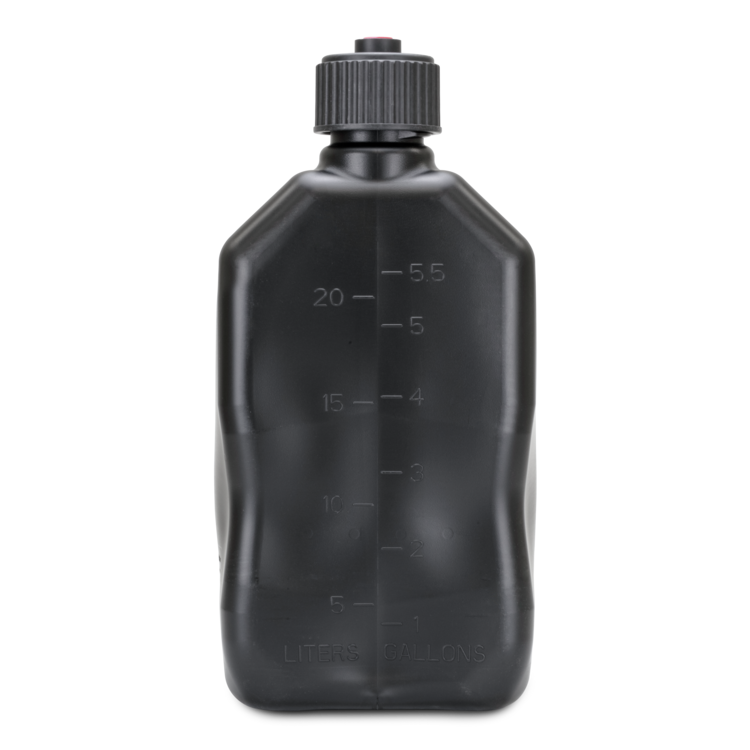 Black bottle with measurement markings on a white background