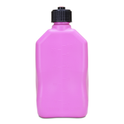 Pink utility jug with a black cap on a white background